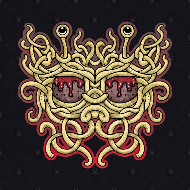 The flying spaghetti monster, pastafarian merch, R amen. by weilertsen